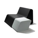 Parallel chair and pouf