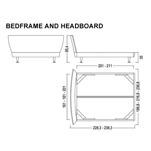 Kristall bed dimensions